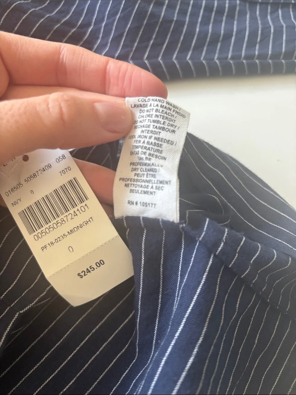 Ulla Johnson Navy Striped Puff-Sleeve Blouse - With Tag from Barneys
